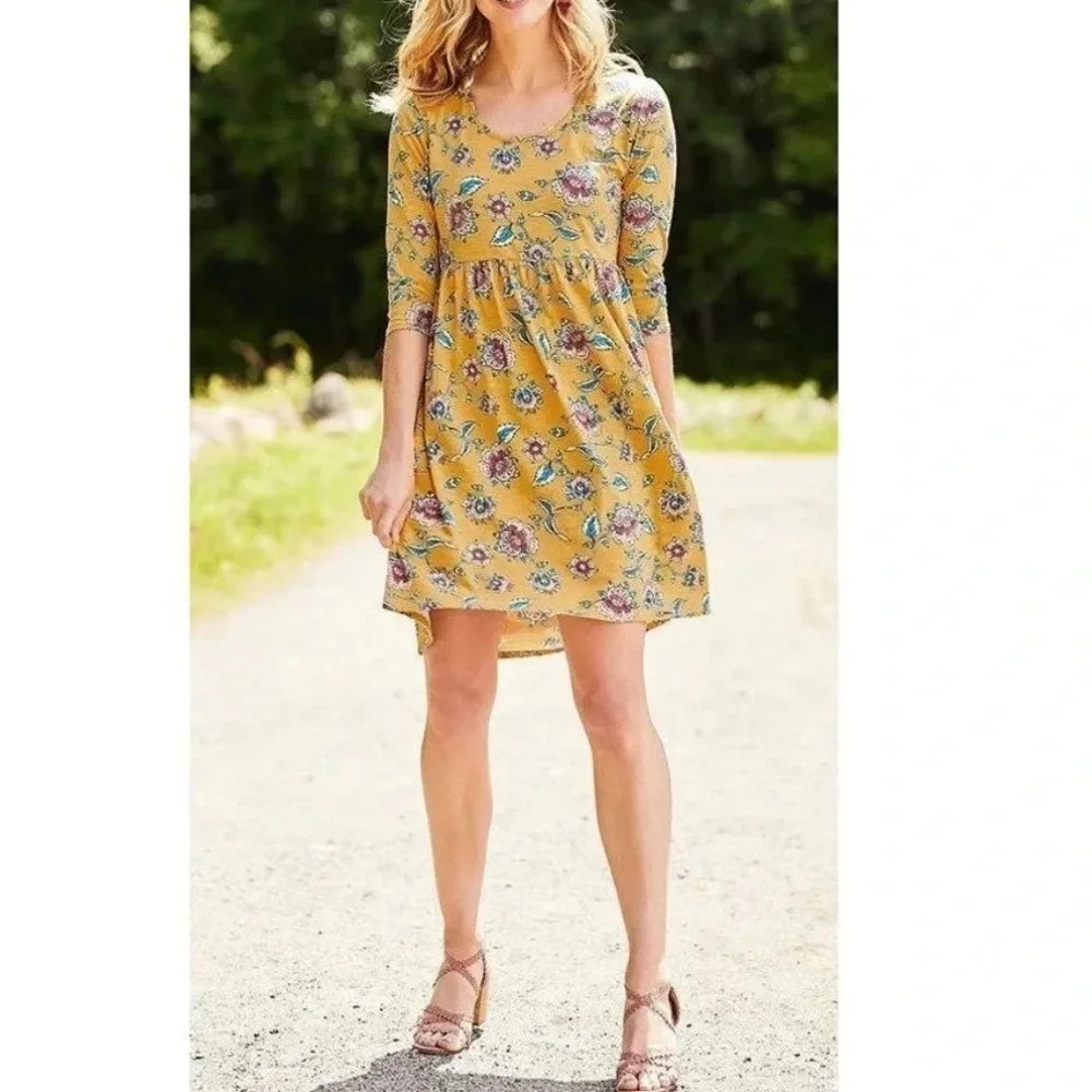 Matilda Jane A Place In The Sun Mustard Yellow Floral A-Line Dress